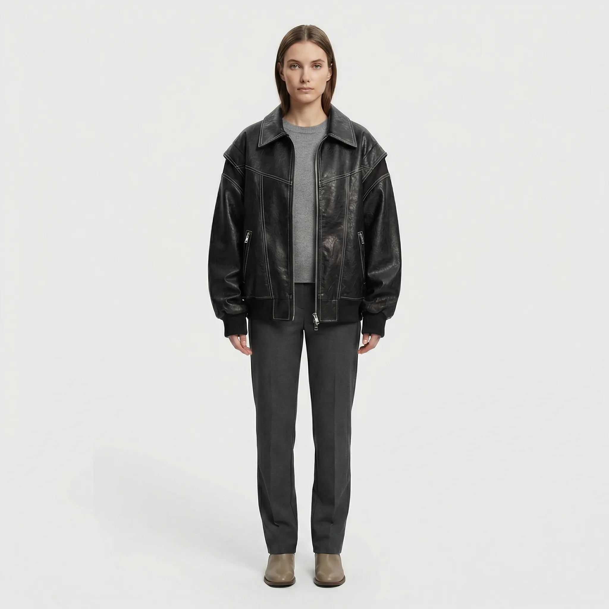 Women's jacket with straight cut