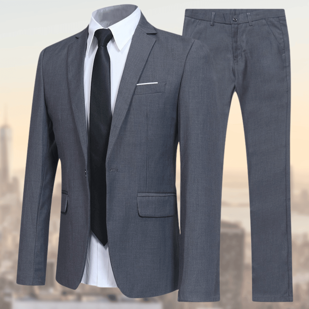 NOUVEAU RICHE Herren Anzug Stilvolle Eleganz Höchsten Komfort Büro Grau