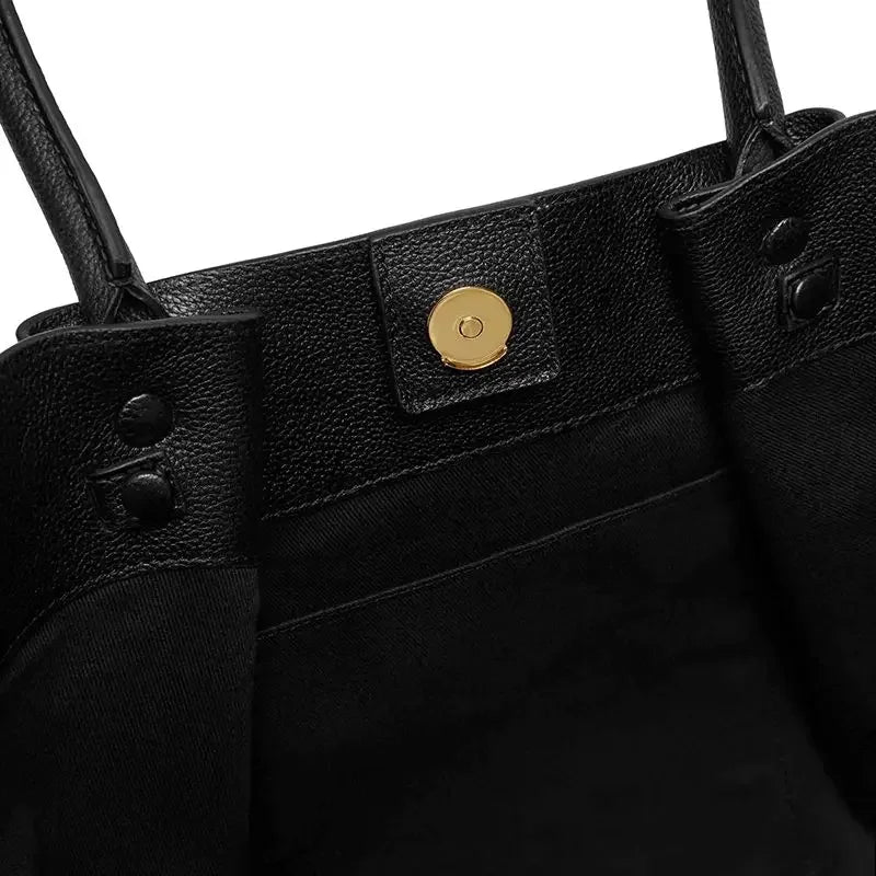 Large Shoulder Bag for Women | Oversized Shopper with Gold Clasp | Spacious Handbag for Business and Everyday Use