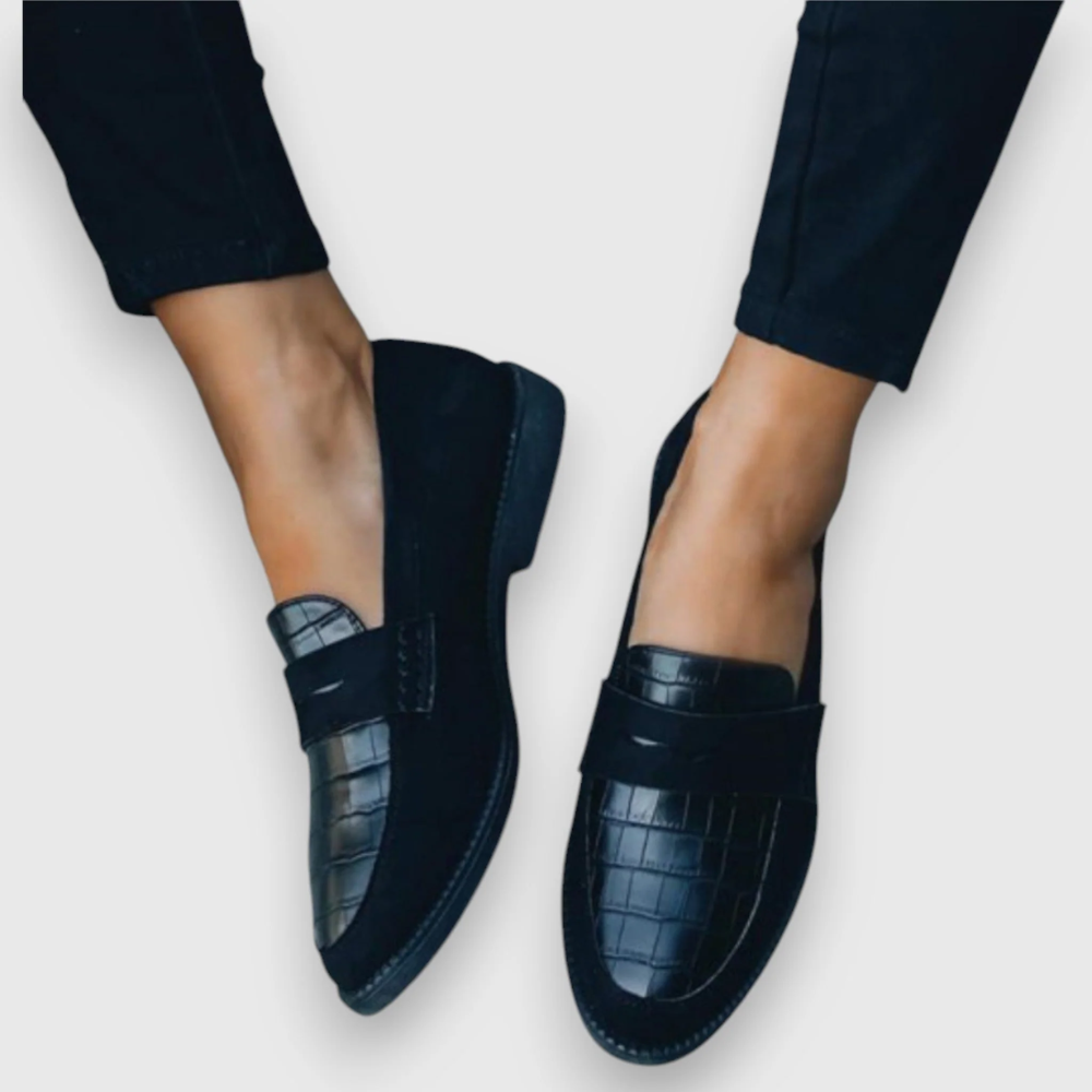 Diane | Women's Loafers - Handmade Black Leather with Orthopedic Support 0