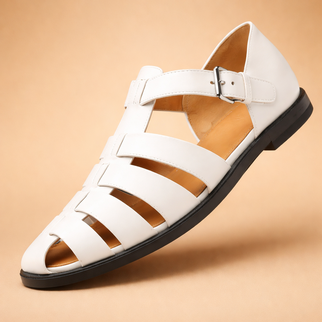 Herren Sandalen mit Riemen | Klassische Sommerschuhe für Männer | Bequeme und atmungsaktive Riemensandalen für den Alltag
