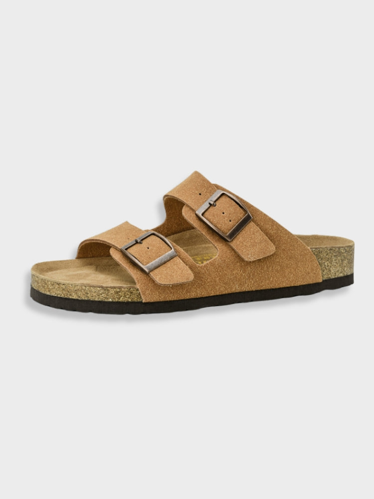 NOUVEAU RICHE Elegante Arizona Stil Herren Hausschuhe Riemen Komfort Kaki