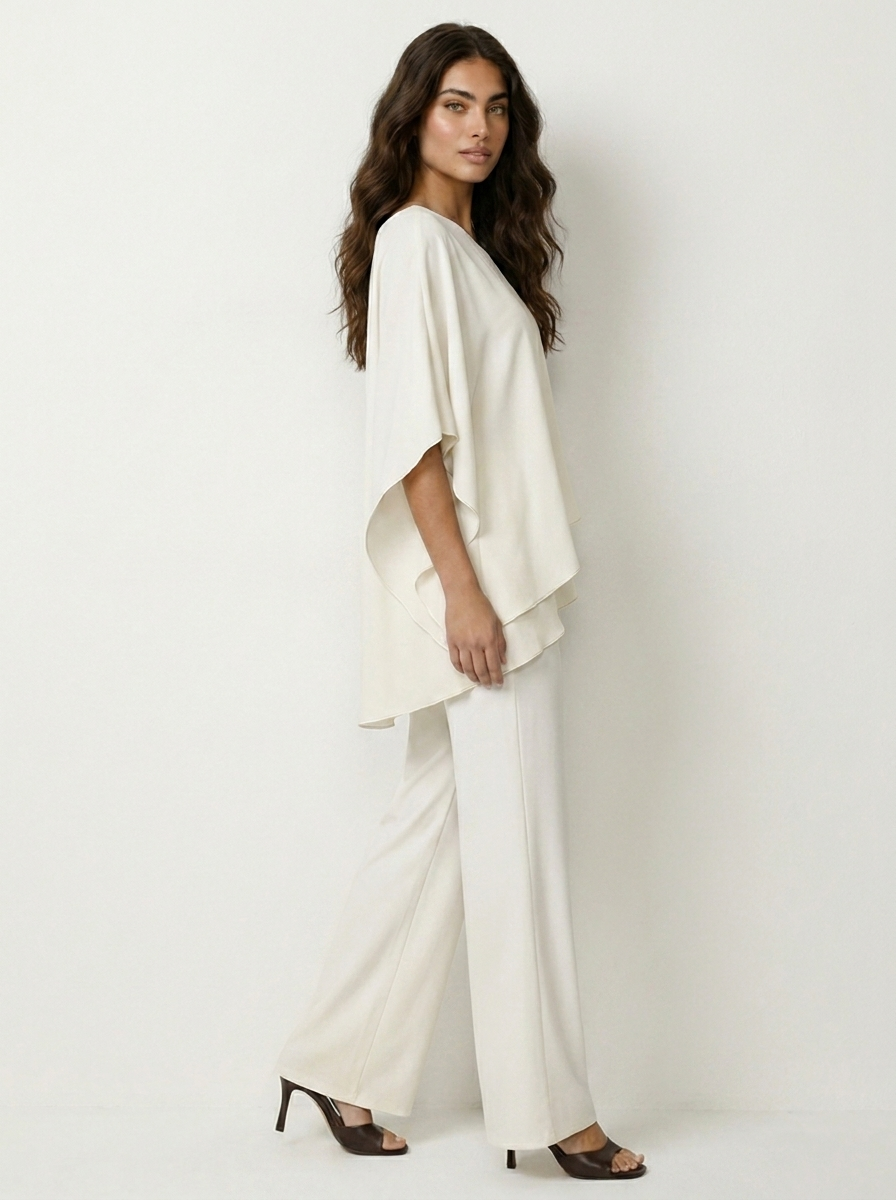 Elegantes Chiffon Set für Damen | Luftiger Zweiteiler mit fließender Passform | Ideales Outfit für festliche Anlässe
