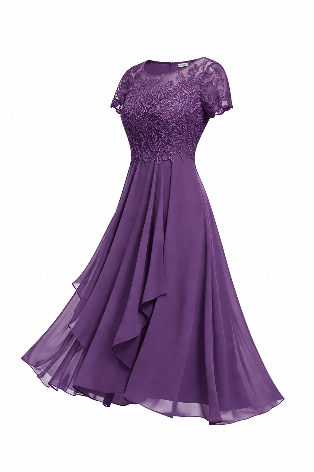 NOUVEAU RICHE Hochzeitsgastkleid Midi Mit Stickerei Elegante Silhouette Lila