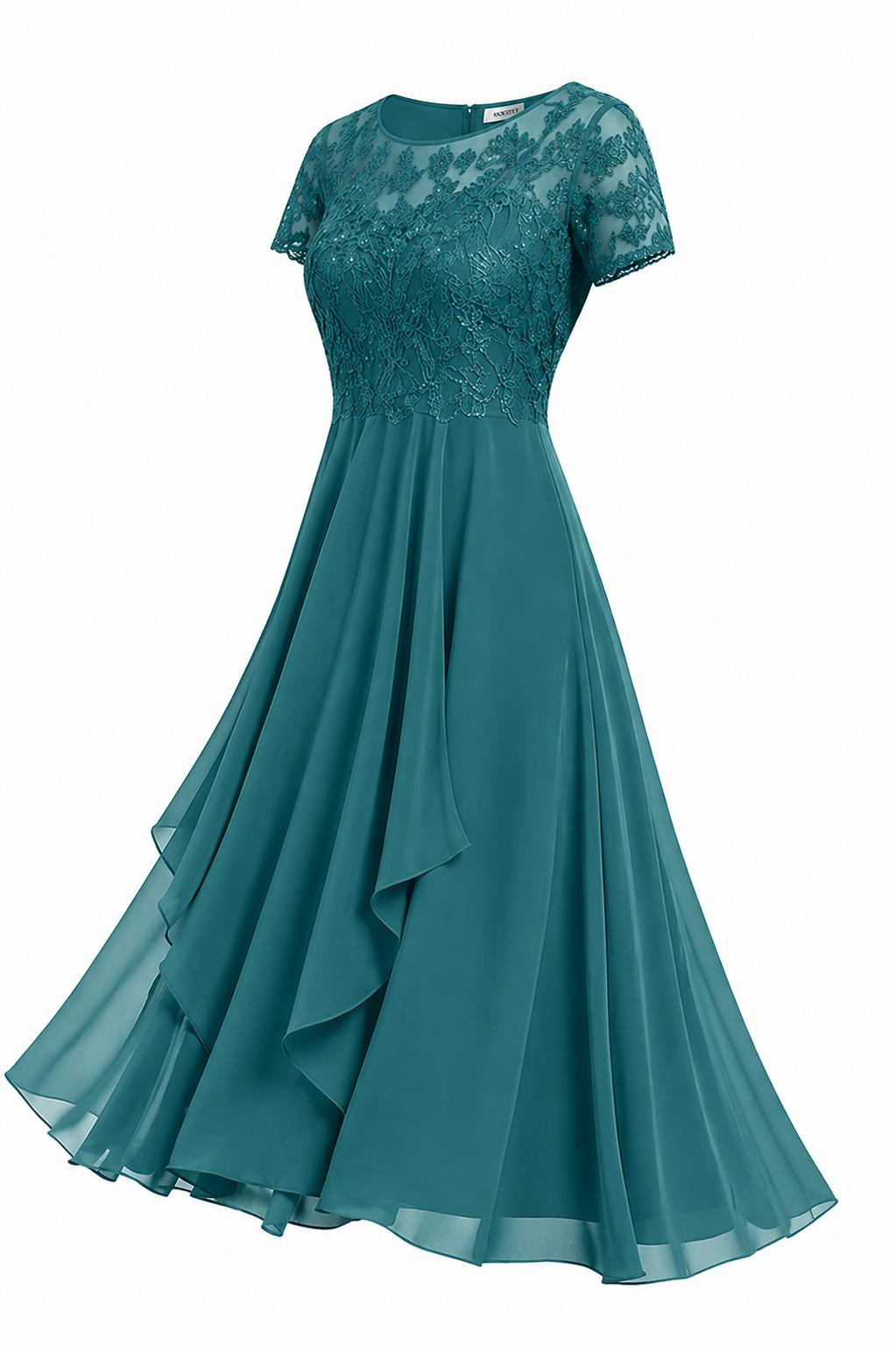 NOUVEAU RICHE Hochzeitsgastkleid Midi Mit Stickerei Elegante Silhouette Türkis