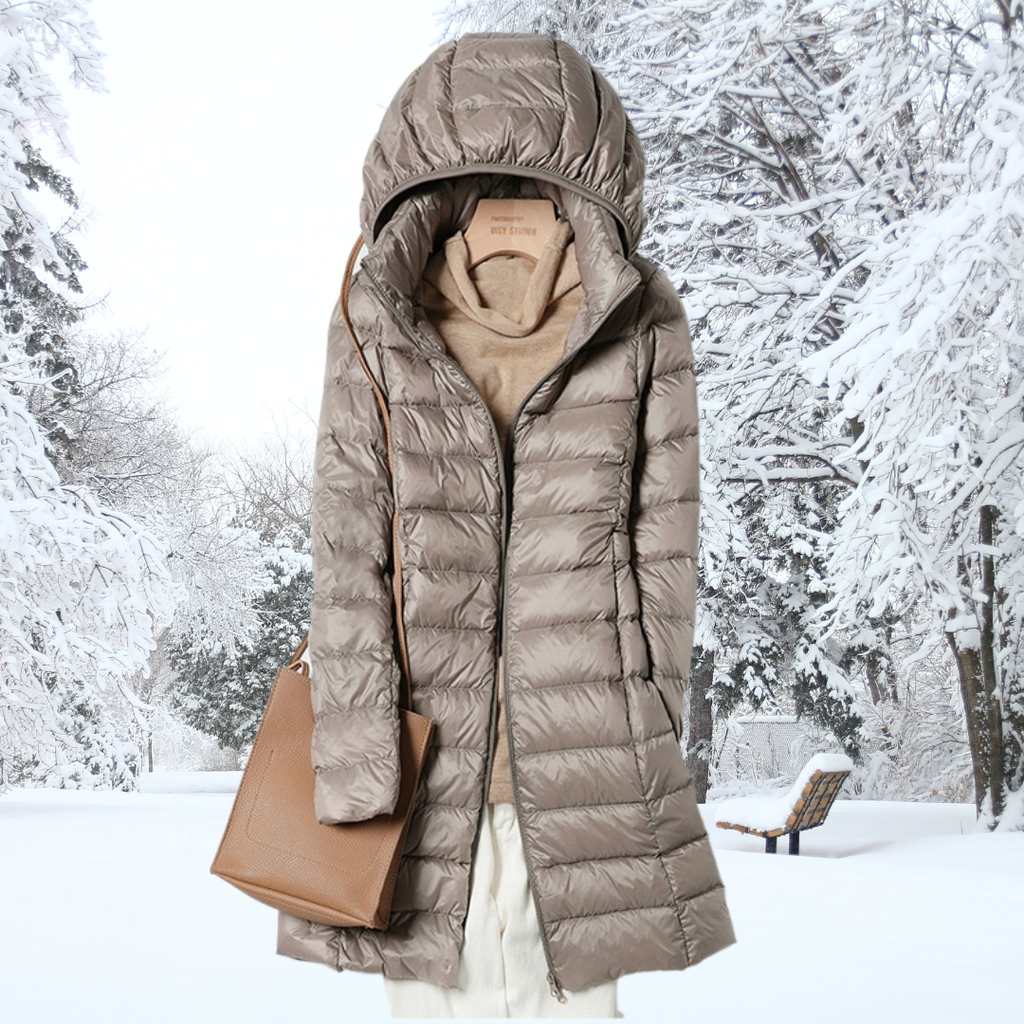 NOUVEAU RICHE Ultraleichte Daunenjacke Winddicht Und Wasserabweisend Leichte Wärme Khaki