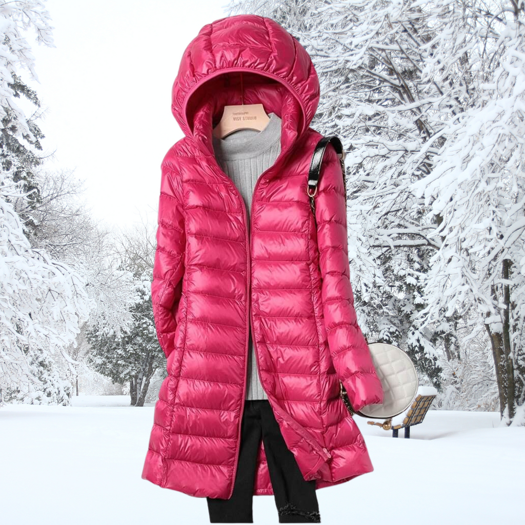 NOUVEAU RICHE Ultraleichte Daunenjacke Winddicht Und Wasserabweisend Leichte Wärme Fuchsie