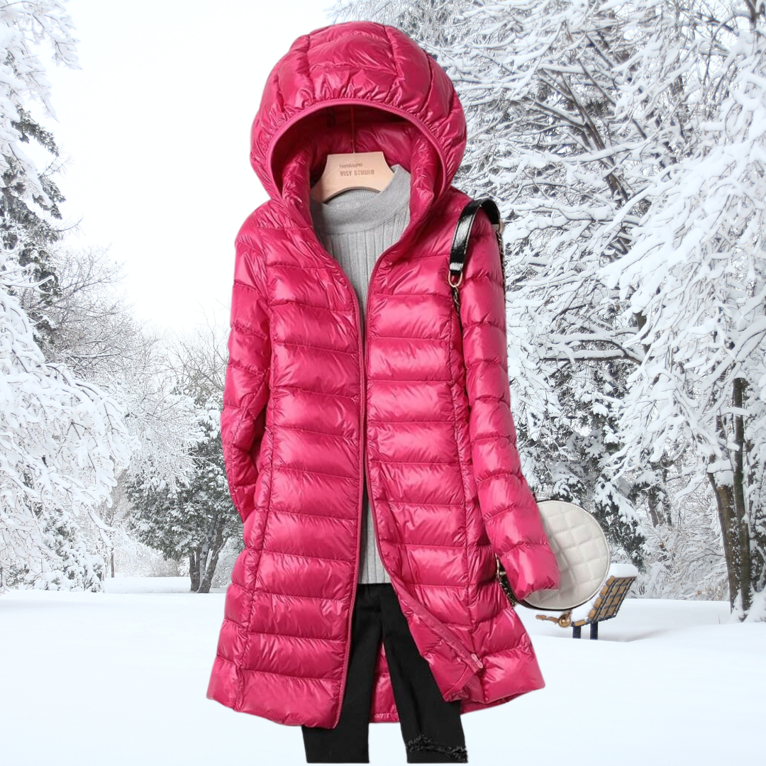 NOUVEAU RICHE Ultraleichte Daunenjacke Winddicht Und Wasserabweisend Leichte Wärme Fuchsie