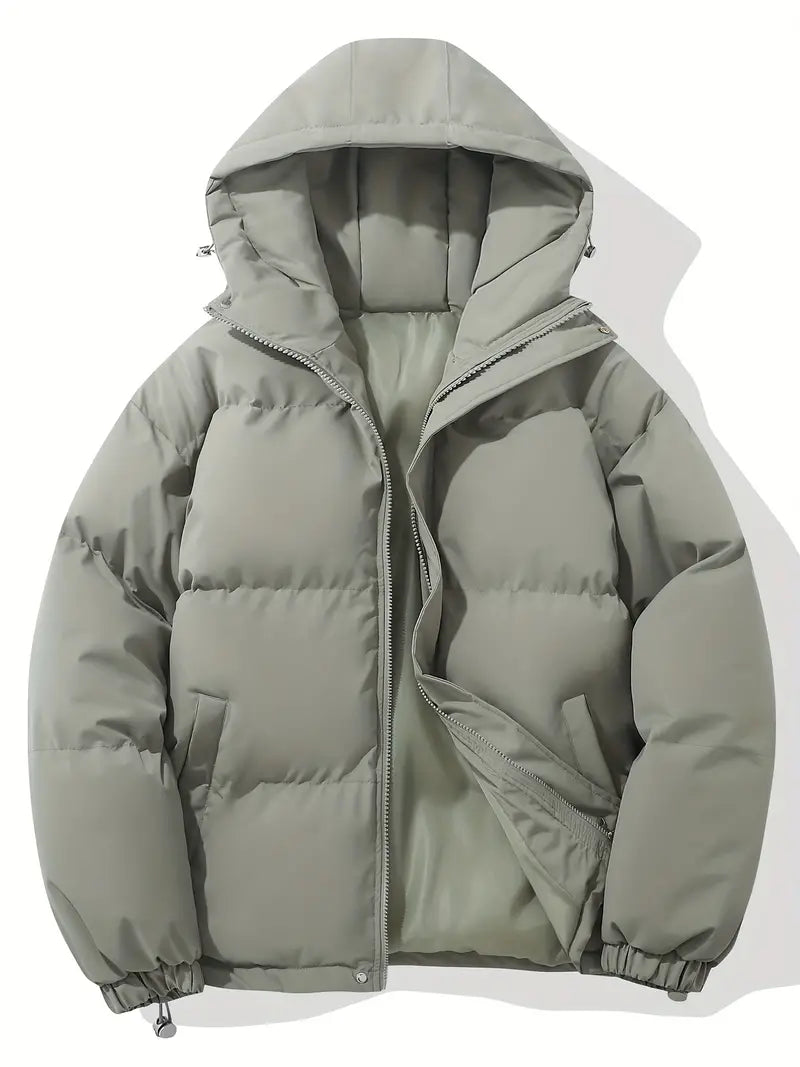 Warm down jacket with hood for men | Winter coat in classic design