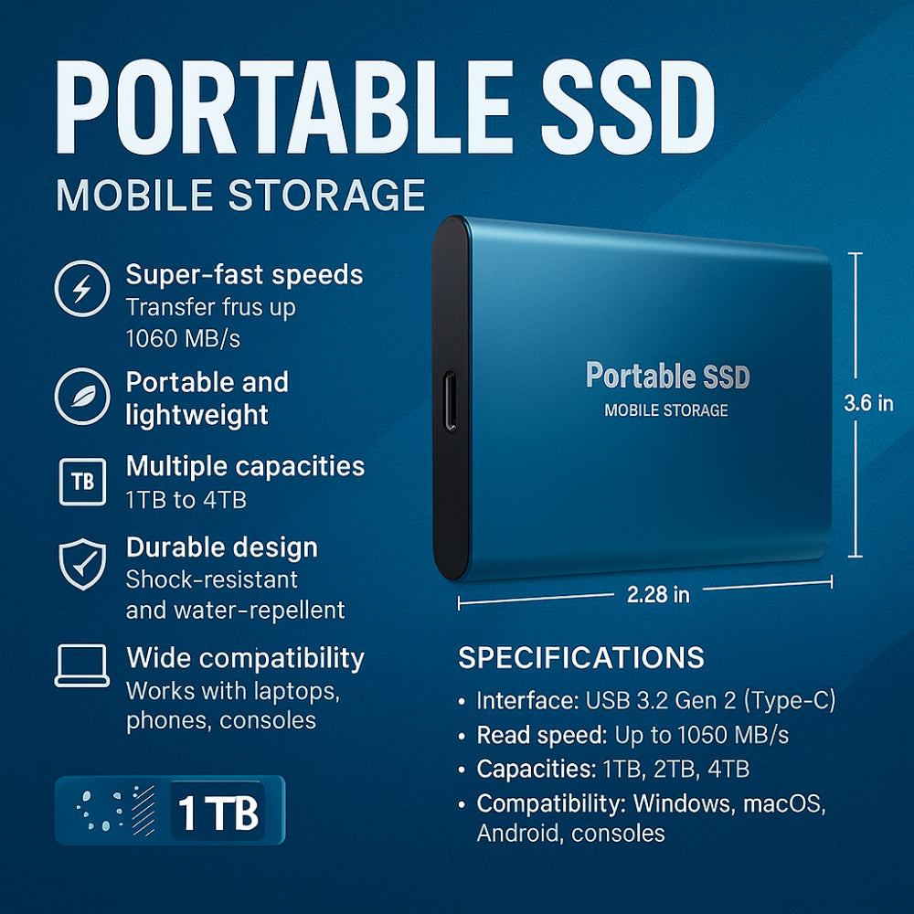 Externe SSD Festplatte Aluminium Tragbarer Speicher 128GB