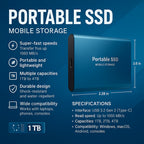 Externe SSD Festplatte Aluminium Tragbarer Speicher 128GB