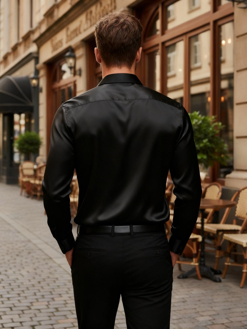 Satinhemd für Herren im Slim Fit | Elegantes Langarmhemd mit dezentem Glanz für festliche Anlässe und moderne Business-Looks