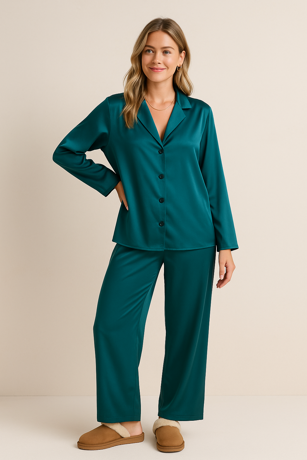Luxuriöses Satin-Pyjama-Set für Damen