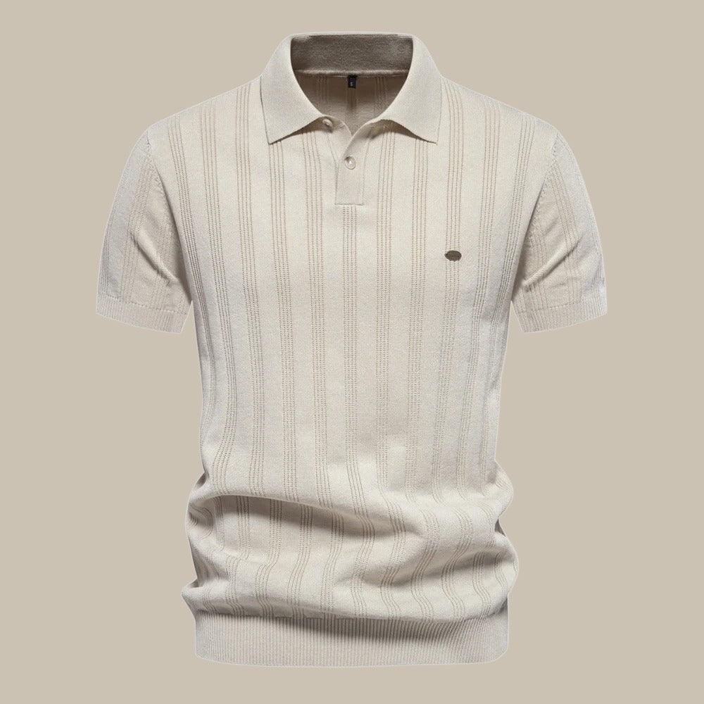 NOUVEAU RICHE Kurzärmeliges Poloshirt Herren Atmungsaktiv beige