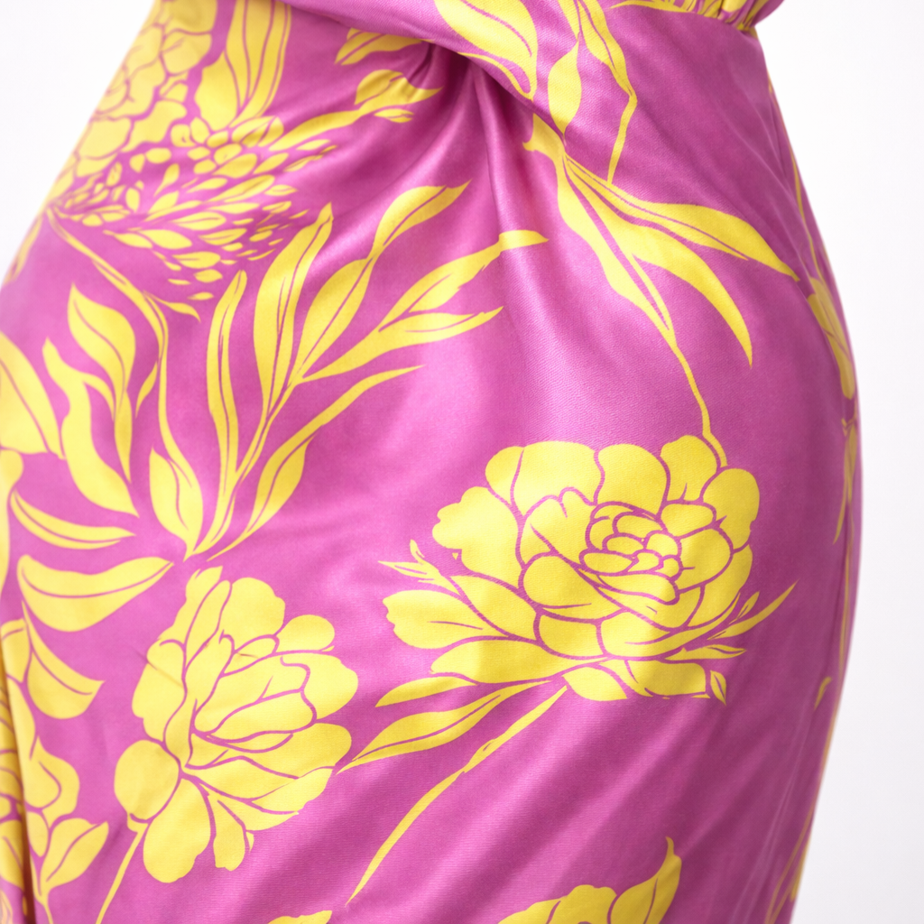 Florales One-Shoulder-Maxikleid mit Seitenschlitz für Damen