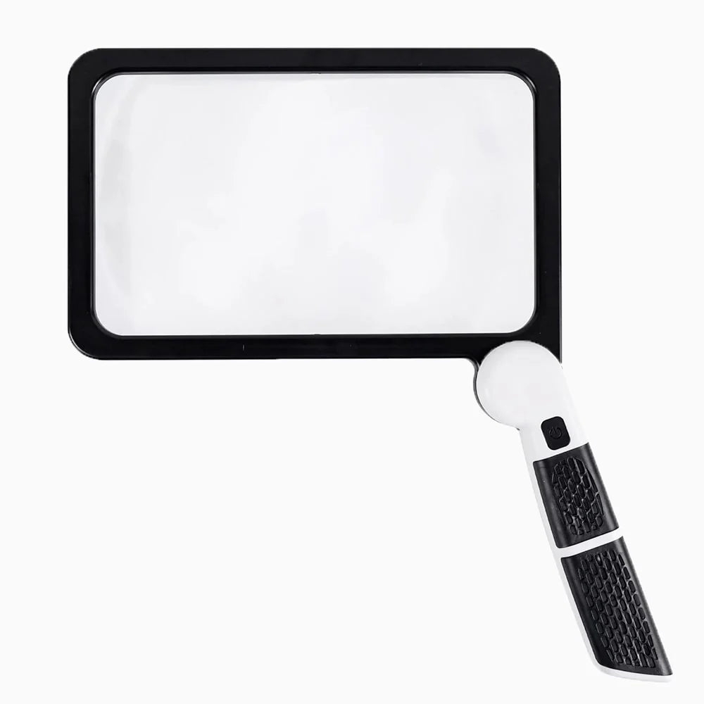 Ganzseitige Handlupe mit 5-facher Vergrößerung und LED-Beleuchtung – Ideal für Senioren und zum Lesen