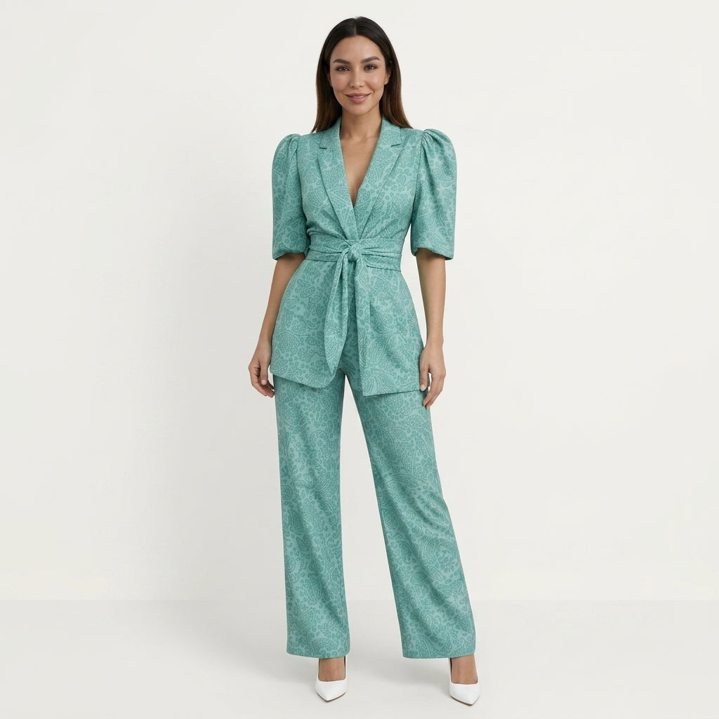 Women's Two-Piece Set | Elegant Business Outfit for Office and Leisure | Structured Co-ord Set with Regular Fit