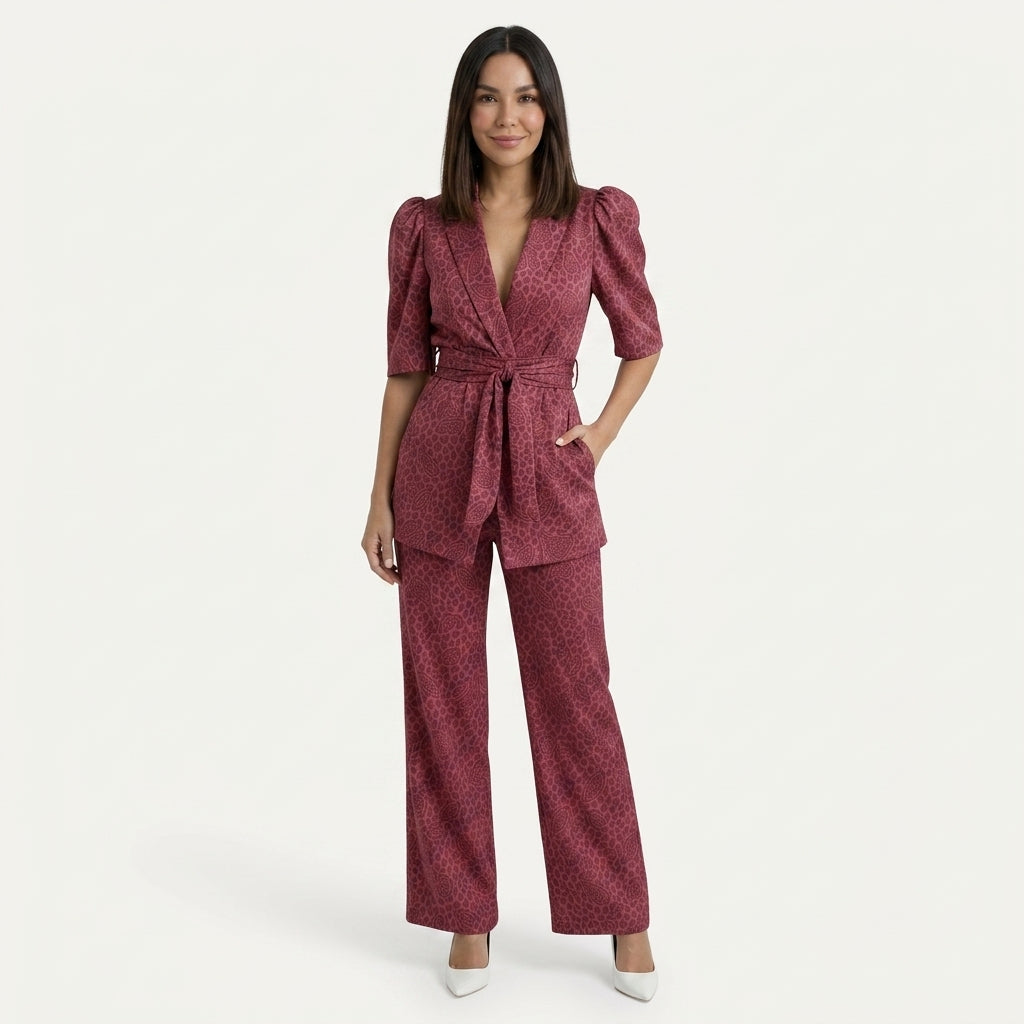 Women's Two-Piece Set | Elegant Business Outfit for Office and Leisure | Structured Co-ord Set with Regular Fit