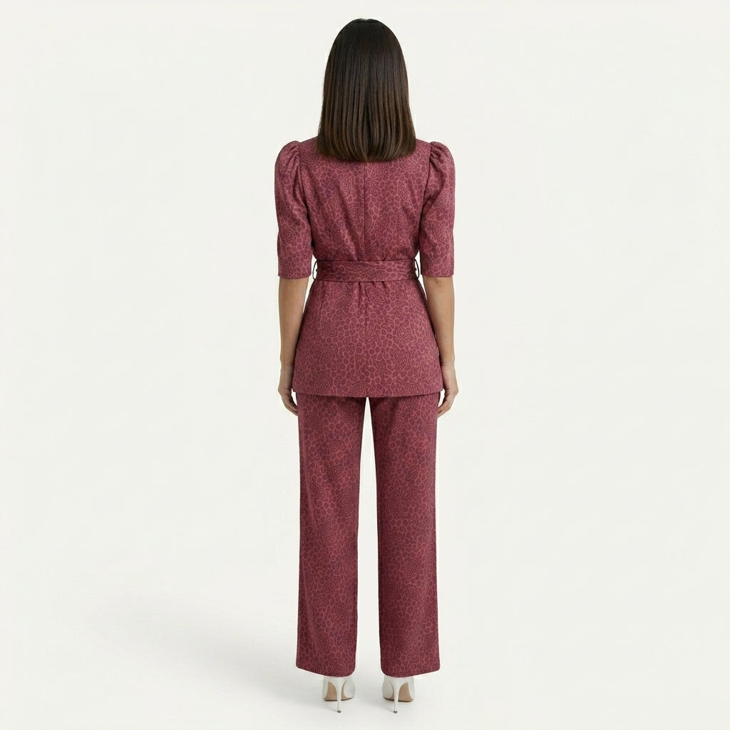 Women's Two-Piece Set | Elegant Business Outfit for Office and Leisure | Structured Co-ord Set with Regular Fit