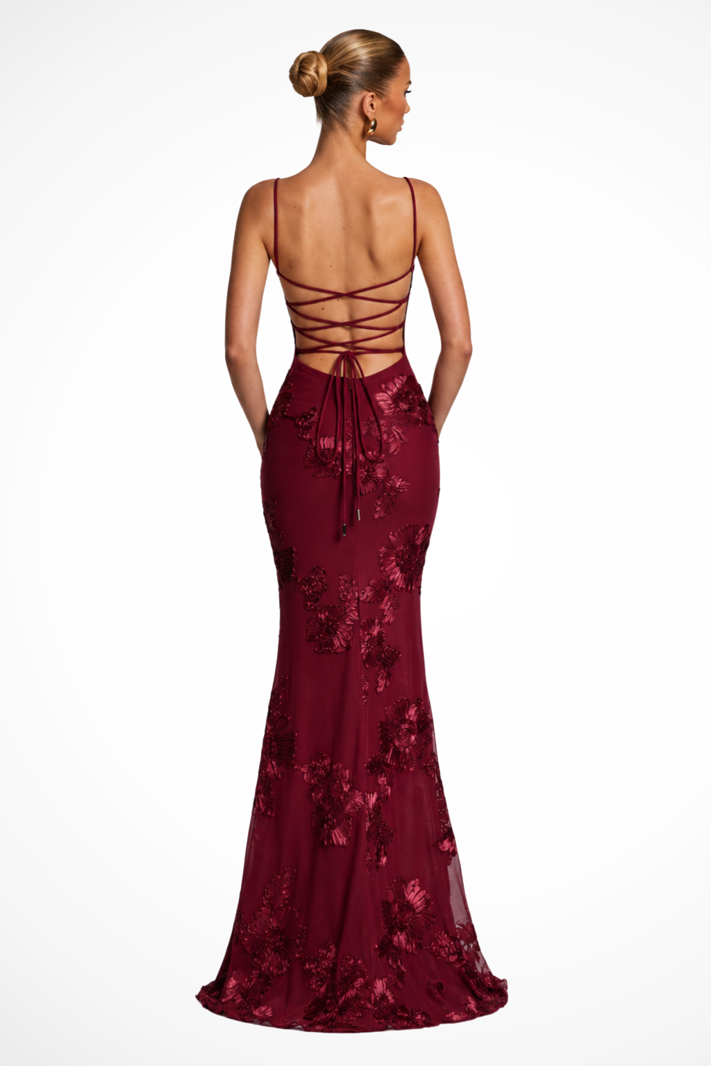 Women's Maxi Dress with Floral Embroidery & Corset Top | Formal Dress for Wedding Guests | Elegant Long Evening Gown