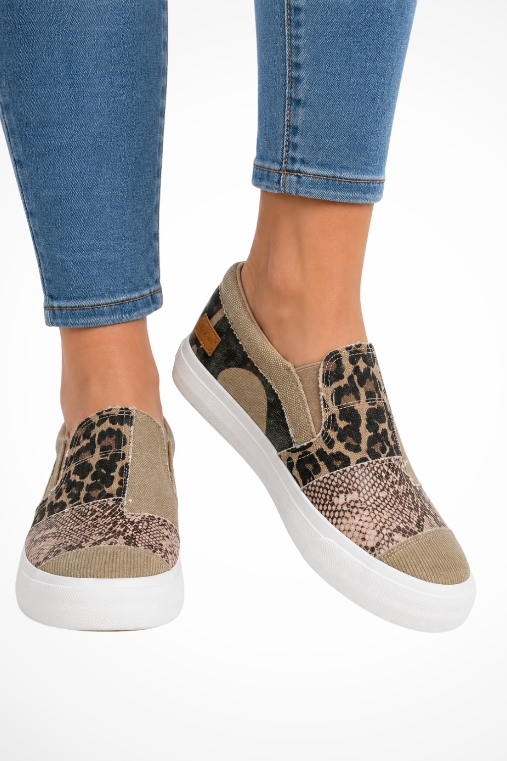 Women's Canvas Slippers | Slip-On Sneakers with Animal Print | Comfortable Casual Slip-Ons for Everyday Wear