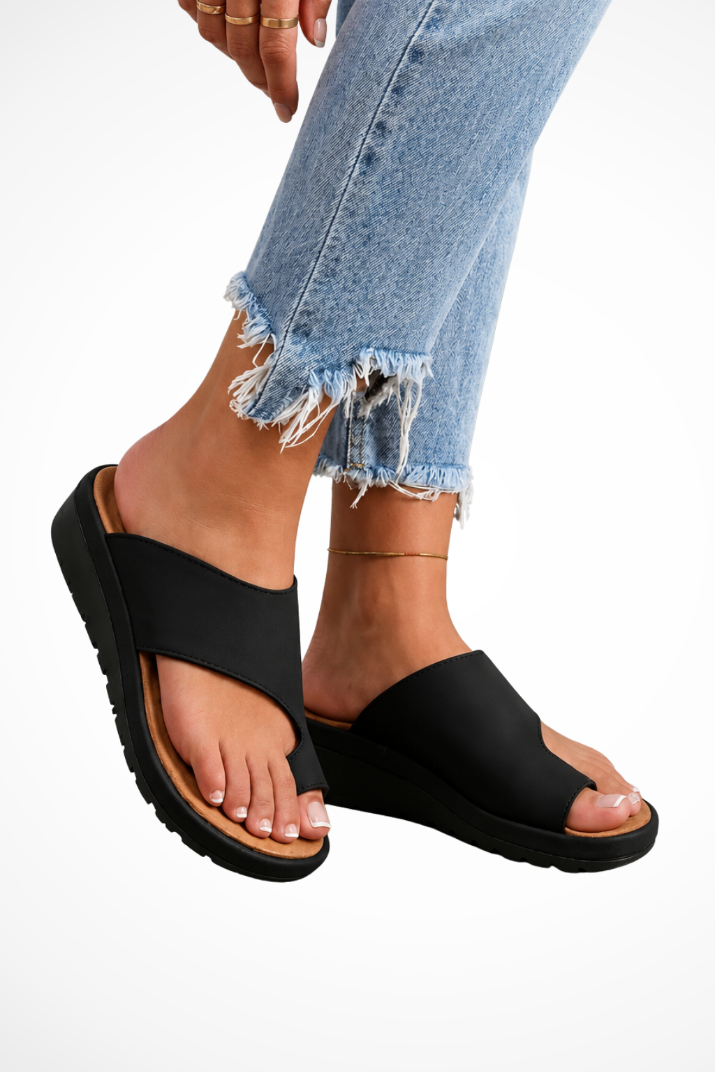 Orthopedic Women's Wedge Sandals with Toe Loop – Comfortable Wedge Heel Sandals for Stable Support in Everyday Life