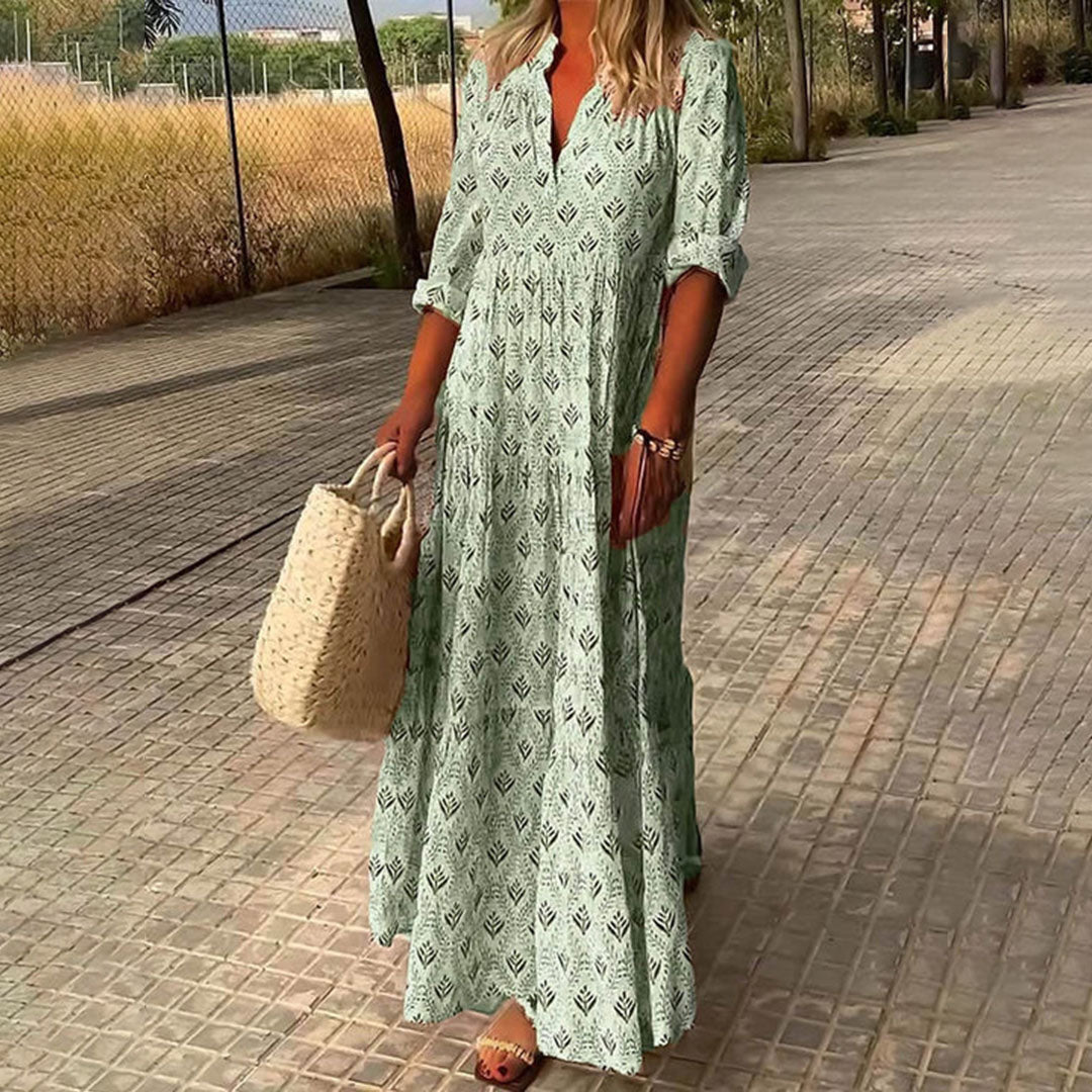 Damen-Maxikleid mit Boho-Print