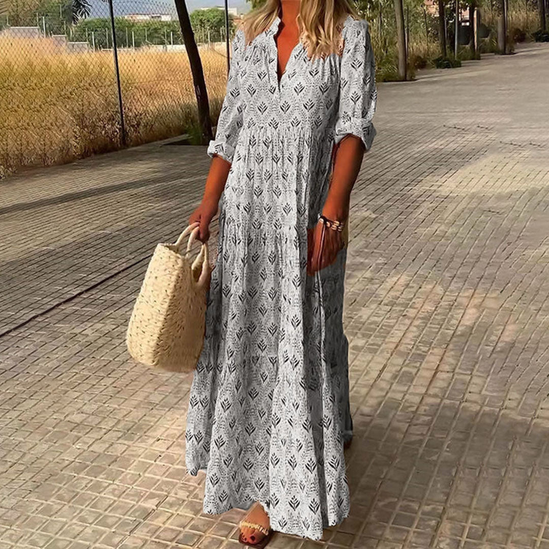 Damen-Maxikleid mit Boho-Print