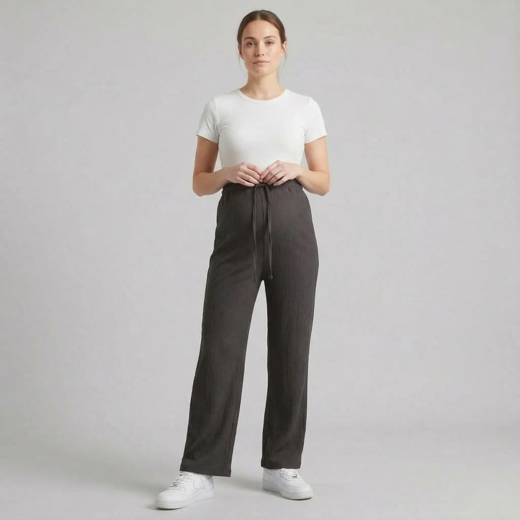 Palazzo Pants for Women | Lightweight Maternity Pants with Wide Legs | Comfortable Pregnancy Pants with Drawstring for Summer & Spring