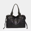 Schultertasche aus veganem Leder mit Vintage-Look & robusten Details