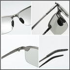 Polarized Self-Tinting Sunglasses with UV400 Protection - Photochromic Sports Glasses for Men & Women for Driving