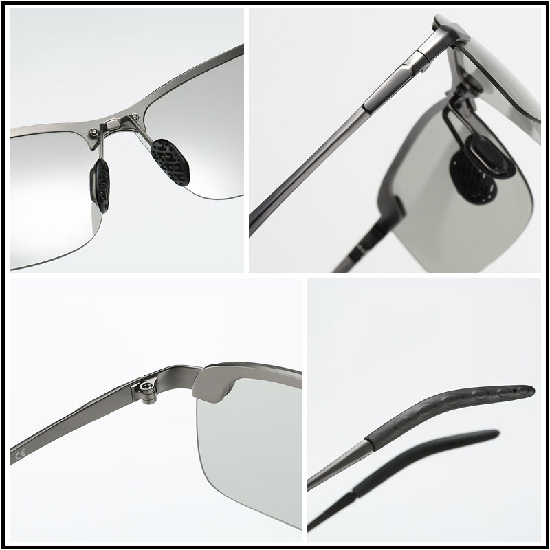 Polarized Self-Tinting Sunglasses with UV400 Protection - Photochromic Sports Glasses for Men & Women for Driving