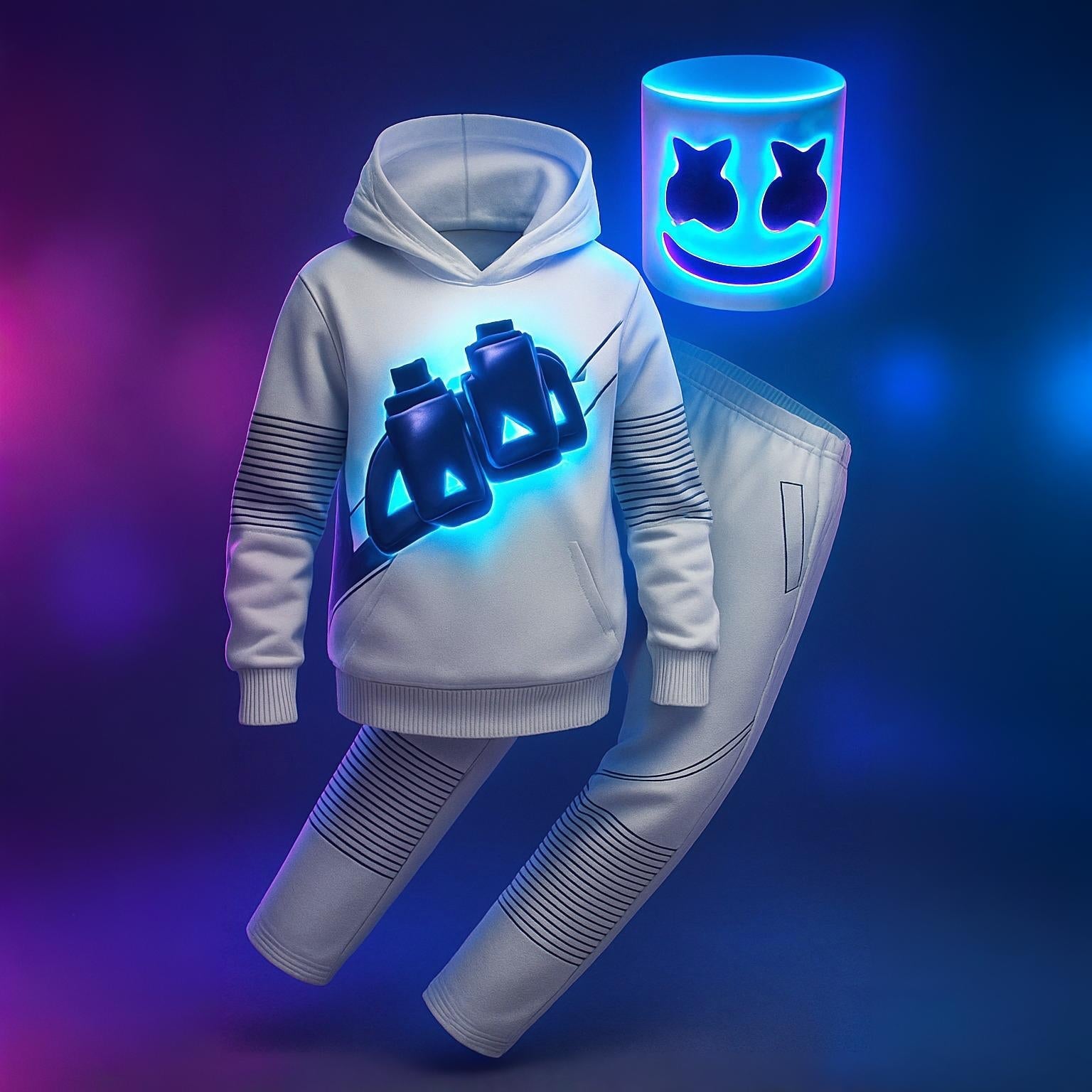 DJ costume set with LED helmet