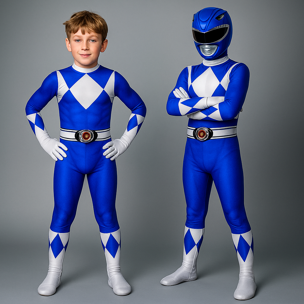 Superhero Kids Costume Stretch Polyester Cosplay Jumpsuit with Mask