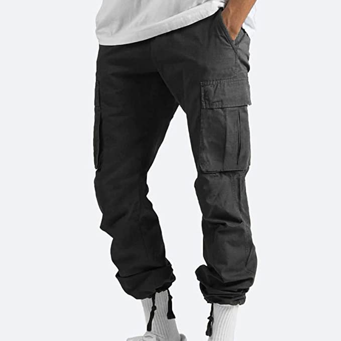 NOUVEAU RICHE Herren Cargohose Baumwolle Mit Seitentaschen Schwarz