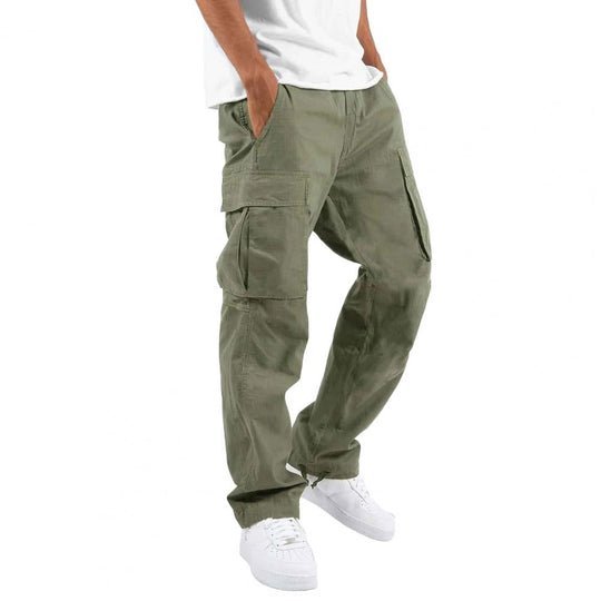 NOUVEAU RICHE Herren Cargohose Baumwolle Mit Seitentaschen Grün