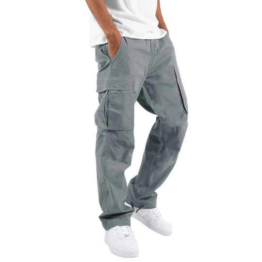 NOUVEAU RICHE Herren Cargohose Baumwolle Mit Seitentaschen Grau