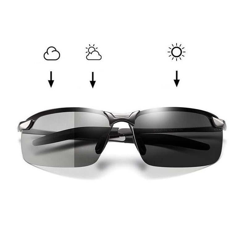 Polarized Self-Tinting Sunglasses with UV400 Protection - Photochromic Sports Glasses for Men & Women for Driving