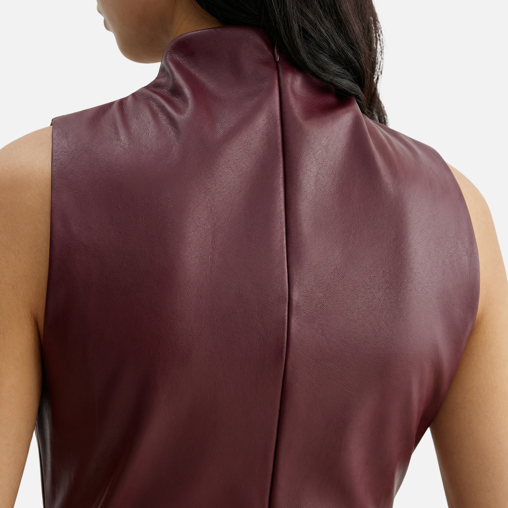 Hochgeschlossenes Tanktop mit asymmetrischem Faltenwurf für Damen