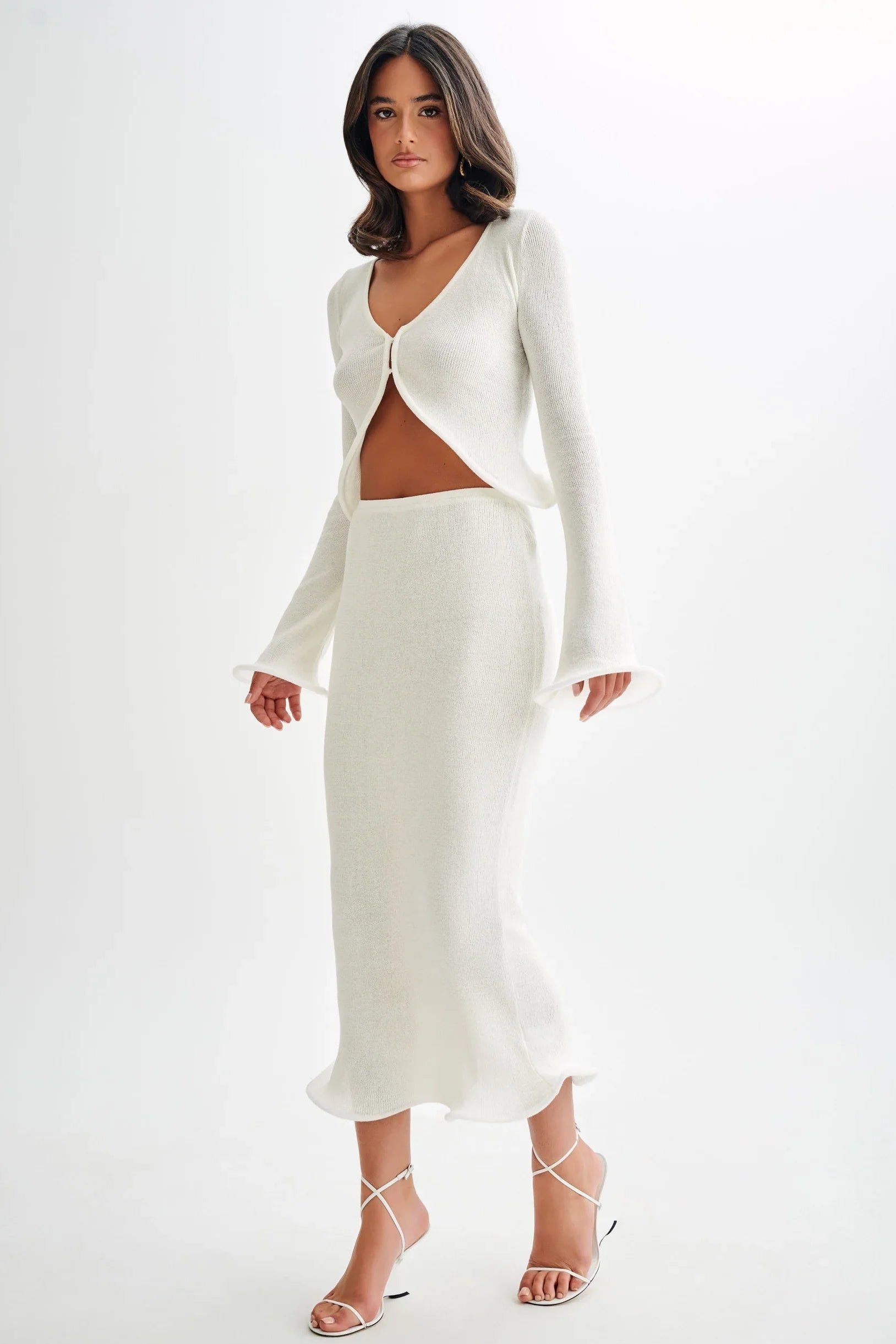 NOUVEAU RICHE Stylisches Strickoberteil und Rockset für Modebewusste Frauen mit Eleganz und Komfort