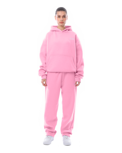 NOUVEAU RICHE Hoodie Jogginghose Set Weichem, Atmungsaktivem Material Bequemer Sitz Rosa