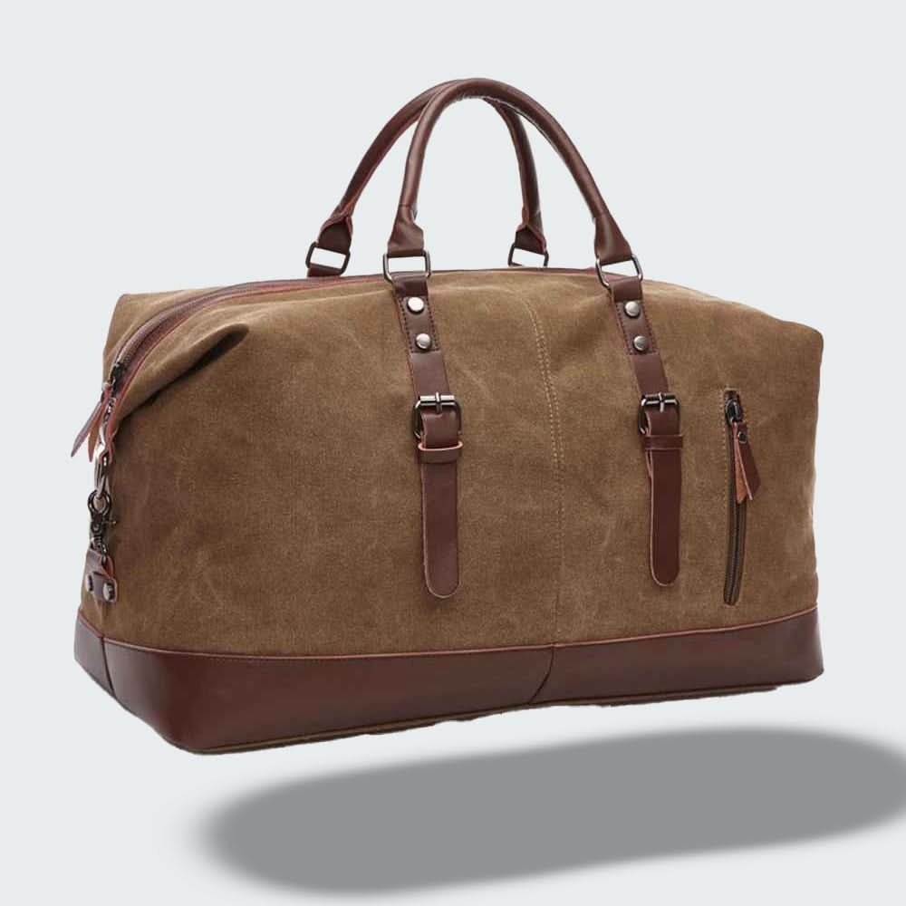 Icon | Leather Duffle Bag for Men - Durable Canvas Weekender Design 1