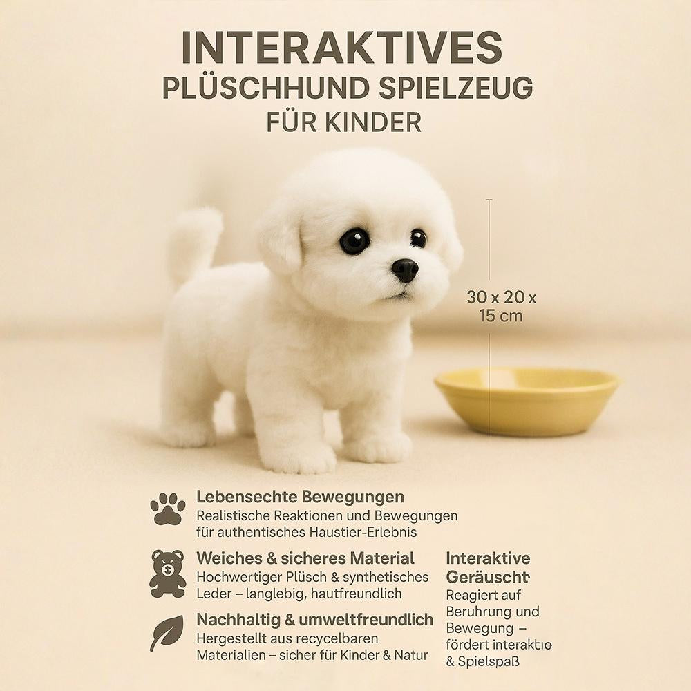 Interactive plush dog toy for children