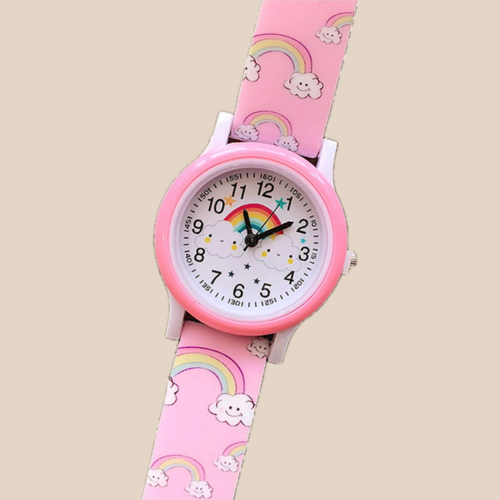 Regenbogen-Kinderuhr mit Silikonarmband - Eine fröhliche und strapazierfähige Kinderuhr!