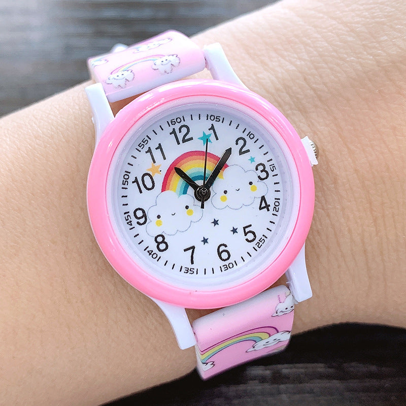 Regenbogen-Kinderuhr mit Silikonarmband - Eine fröhliche und strapazierfähige Kinderuhr!