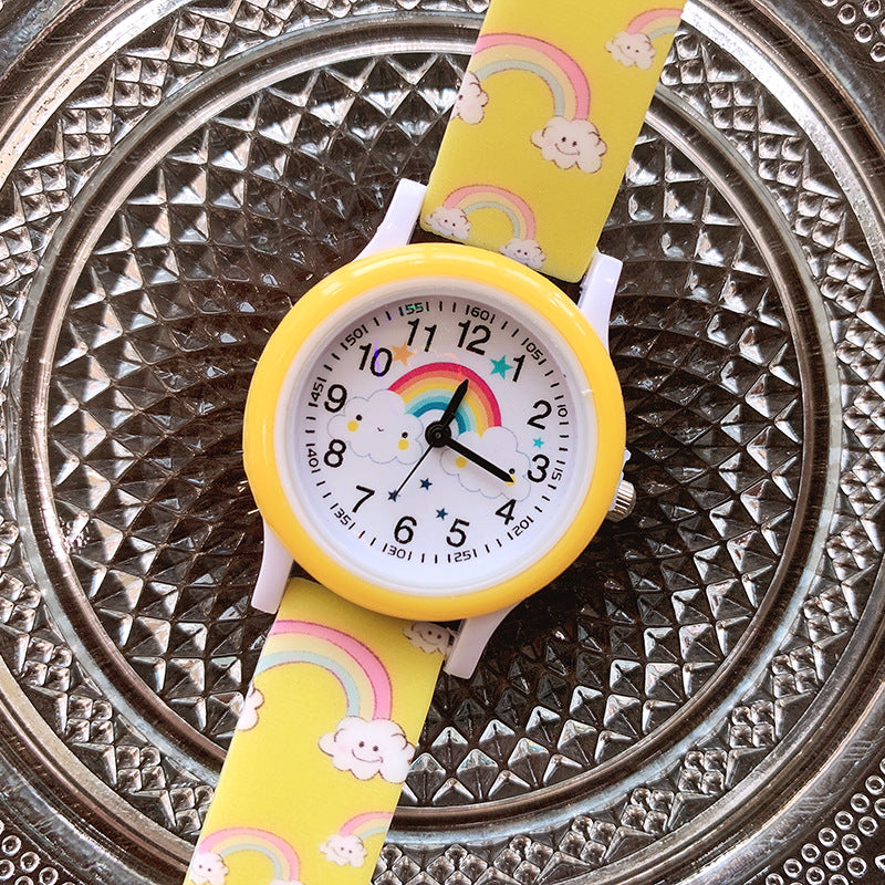 Regenbogen-Kinderuhr mit Silikonarmband - Eine fröhliche und strapazierfähige Kinderuhr!