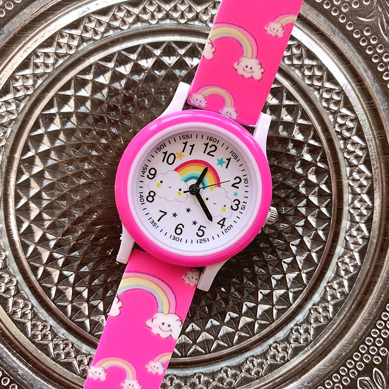 Regenbogen-Kinderuhr mit Silikonarmband - Eine fröhliche und strapazierfähige Kinderuhr!