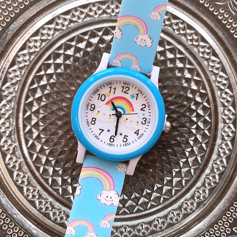 Regenbogen-Kinderuhr mit Silikonarmband - Eine fröhliche und strapazierfähige Kinderuhr!