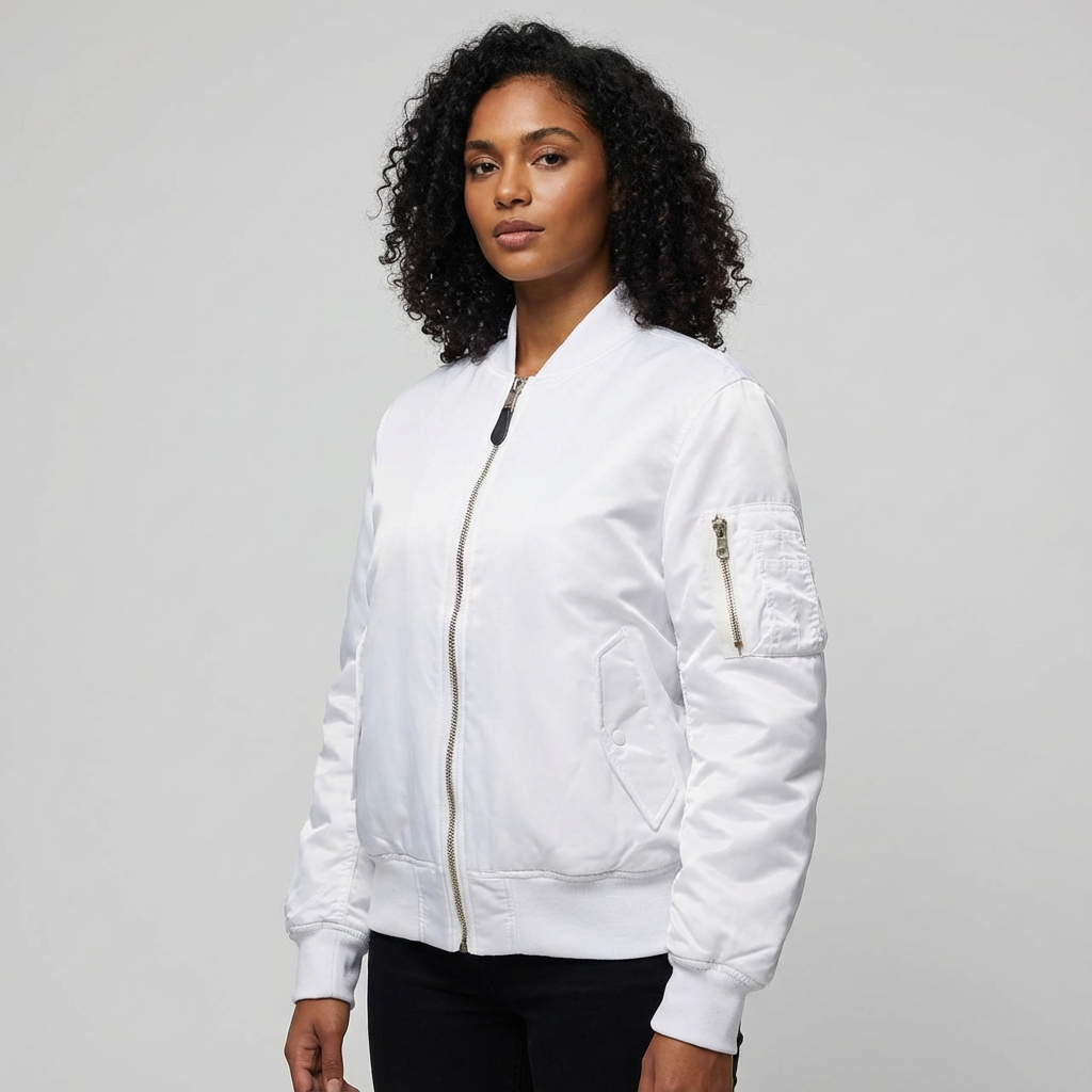 Klassische Bomberjacke für Damen in Satin-Optik mit Utility-Details – Sportlich elegante Übergangsjacke für Freizeit und Alltag