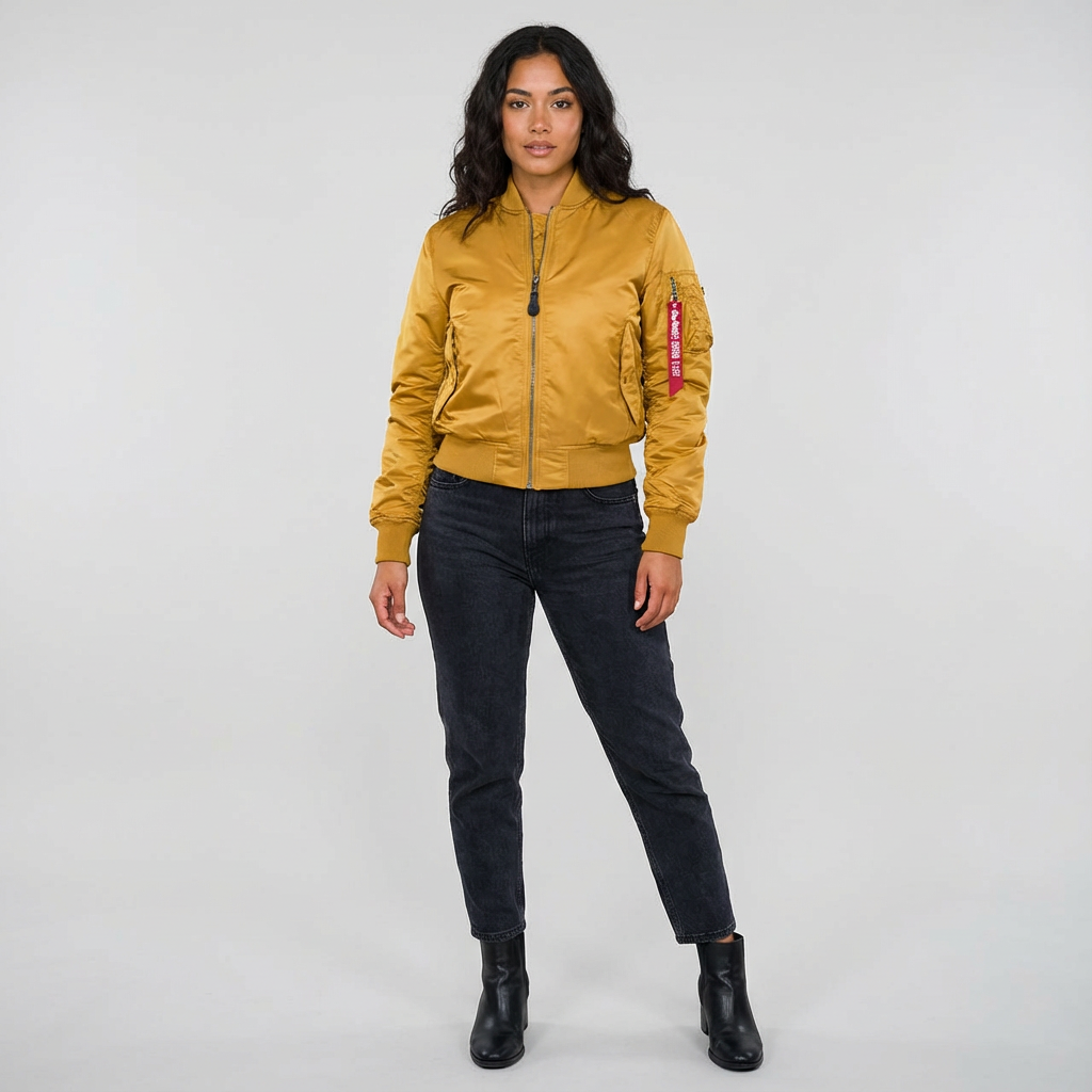 Klassische Bomberjacke für Damen in Satin-Optik mit Utility-Details – Sportlich elegante Übergangsjacke für Freizeit und Alltag